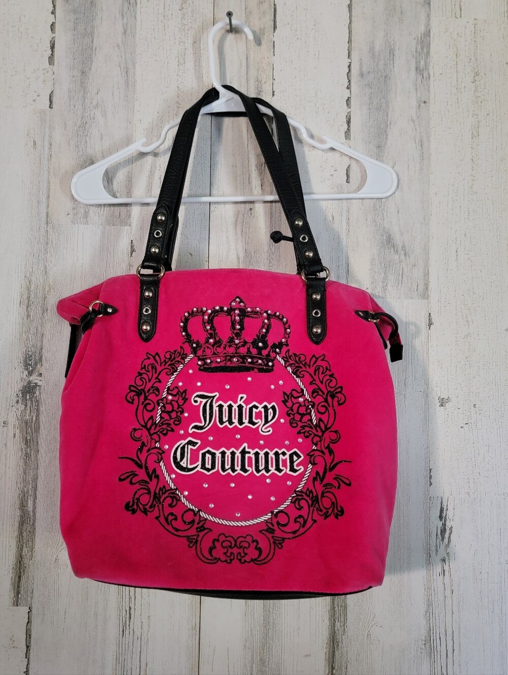 Juicy Couture Hot Pink Tote Bag with Crown Logo